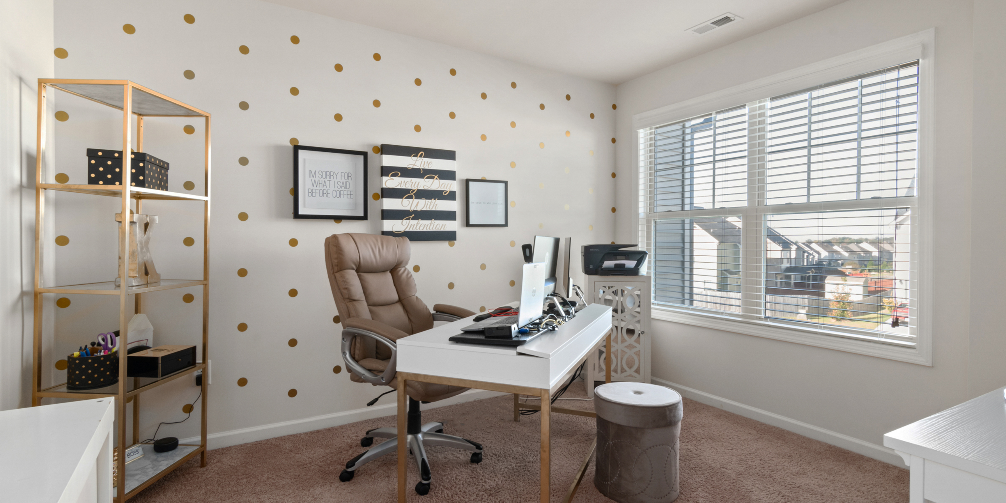 home office with ergonomic chair and natural light