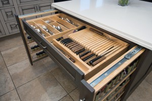 Kitchen Remdodel & Design in Scottsdale, AZ with cabinet filler pullout and knife organization drawer