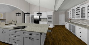 Space planning & design for the kitchen remodeling project in Gilbert, AZ 