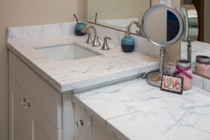 quartz countertops by bathroom remodeling contractor